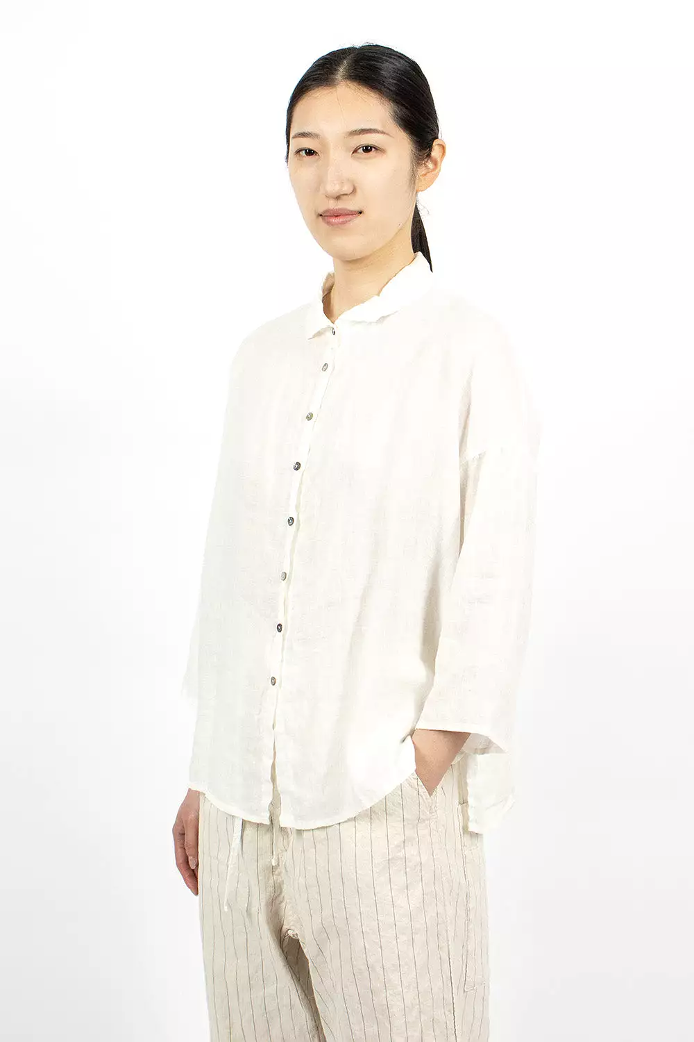 12_121 Men's Short Collar Milk Shirt