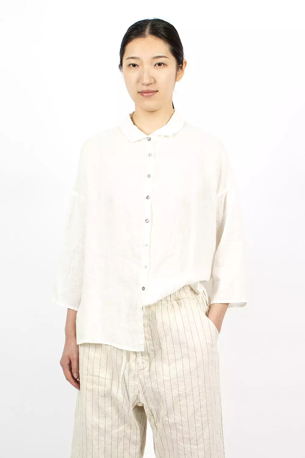 12_121 Men's Short Collar Milk Shirt