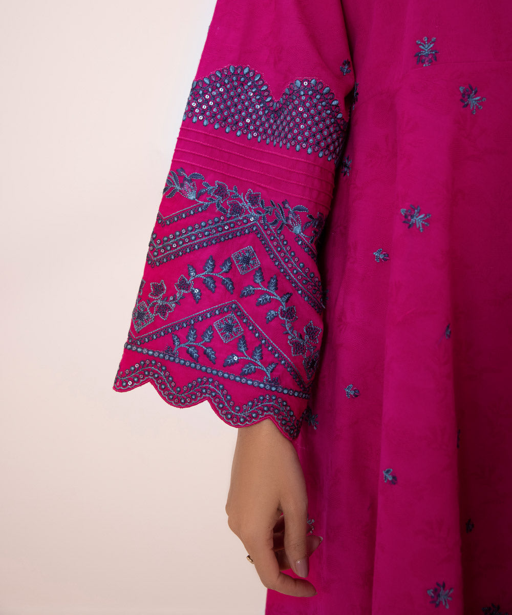 3 Piece Jacquard Suit with Embroidery