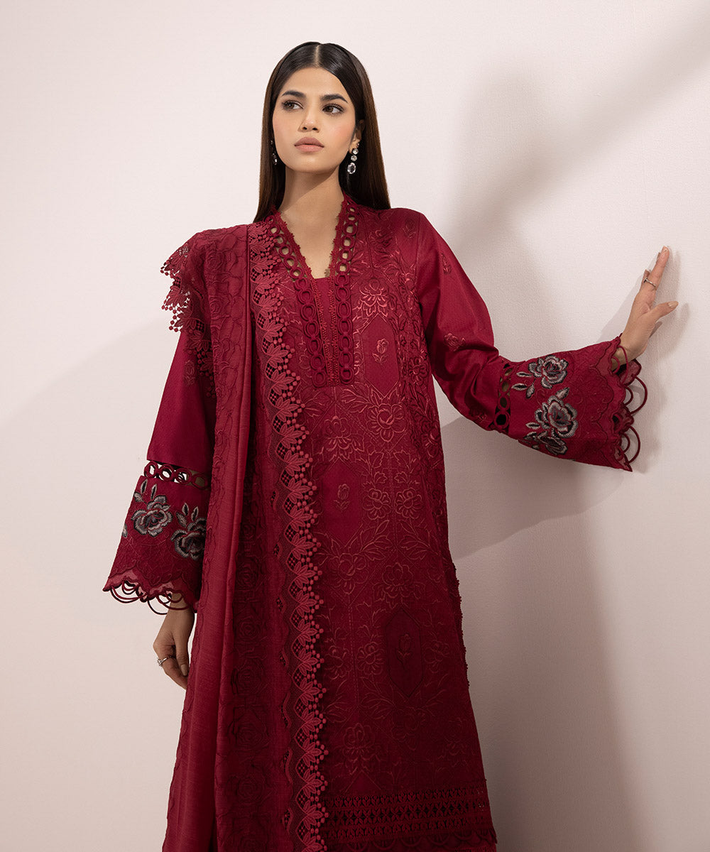 3-Piece Jacquard Suit with Embroidery.