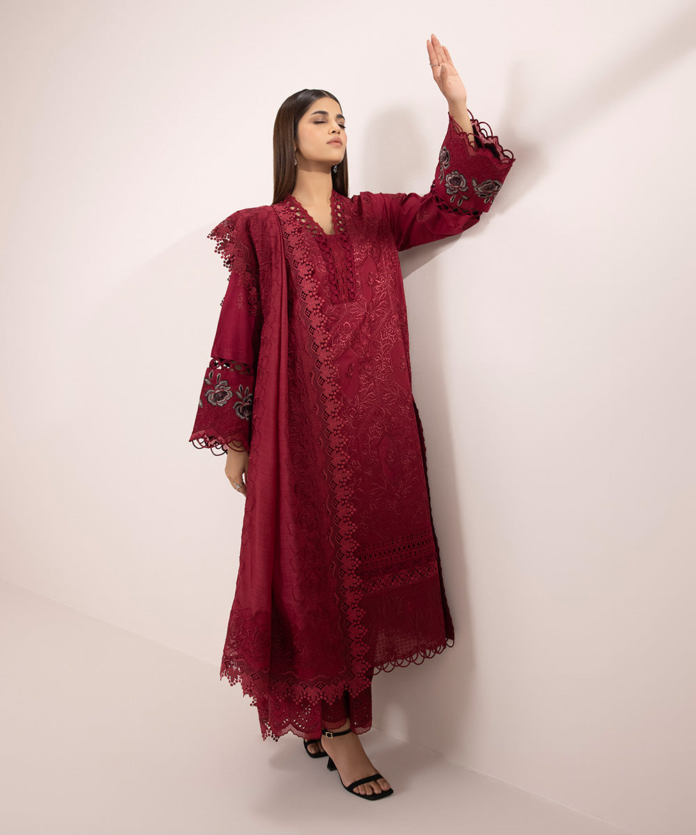 3-Piece Jacquard Suit with Embroidery.