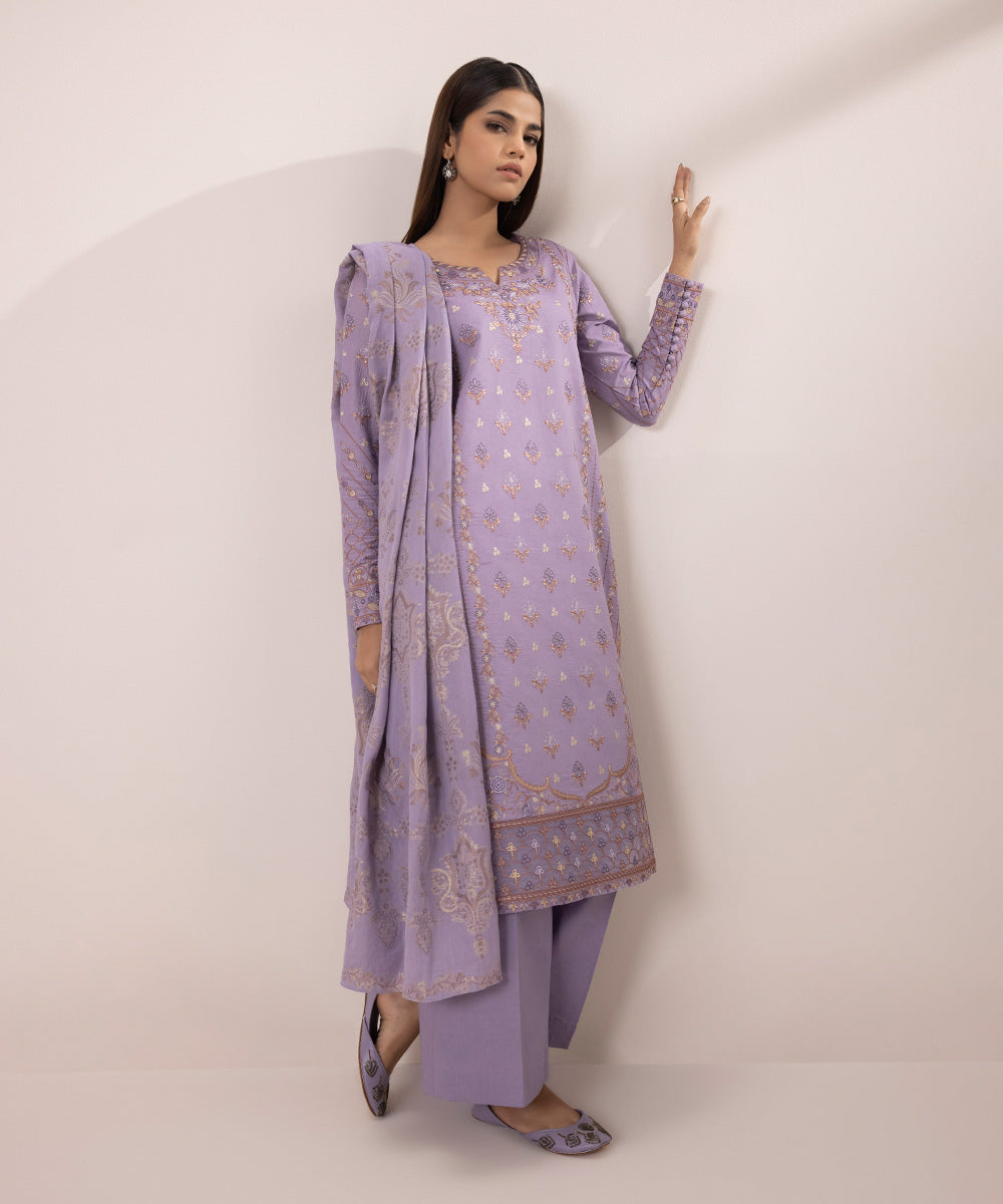 3 Piece Lawn Suit with Embroidery