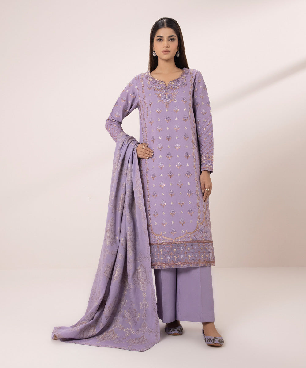 3 Piece Lawn Suit with Embroidery