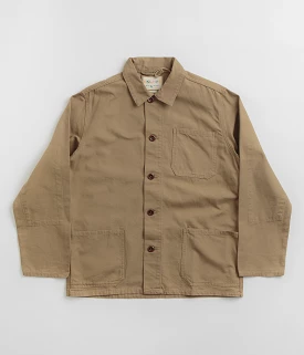 3001 Khaki Buttoned Overshirt by Uskees