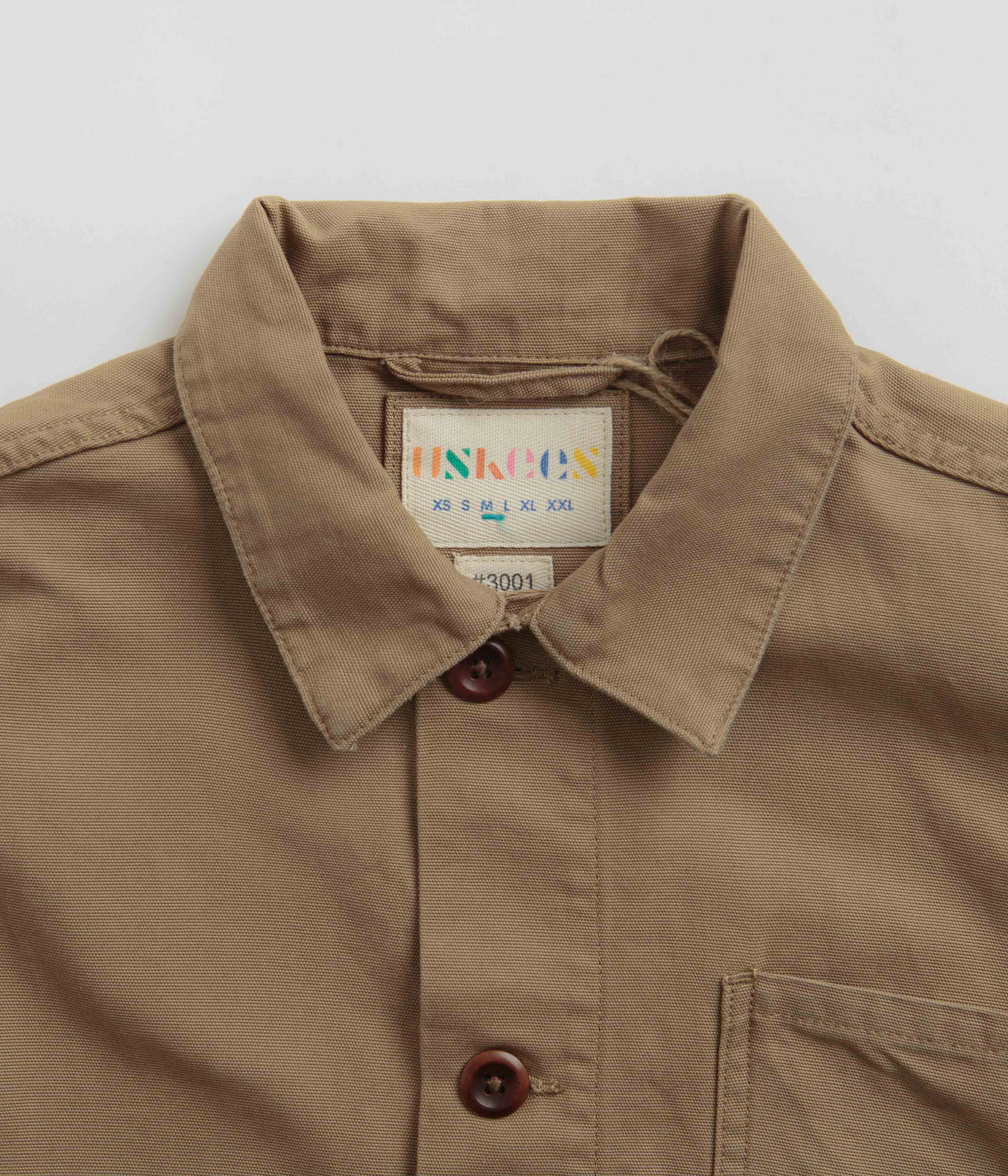 3001 Khaki Buttoned Overshirt by Uskees