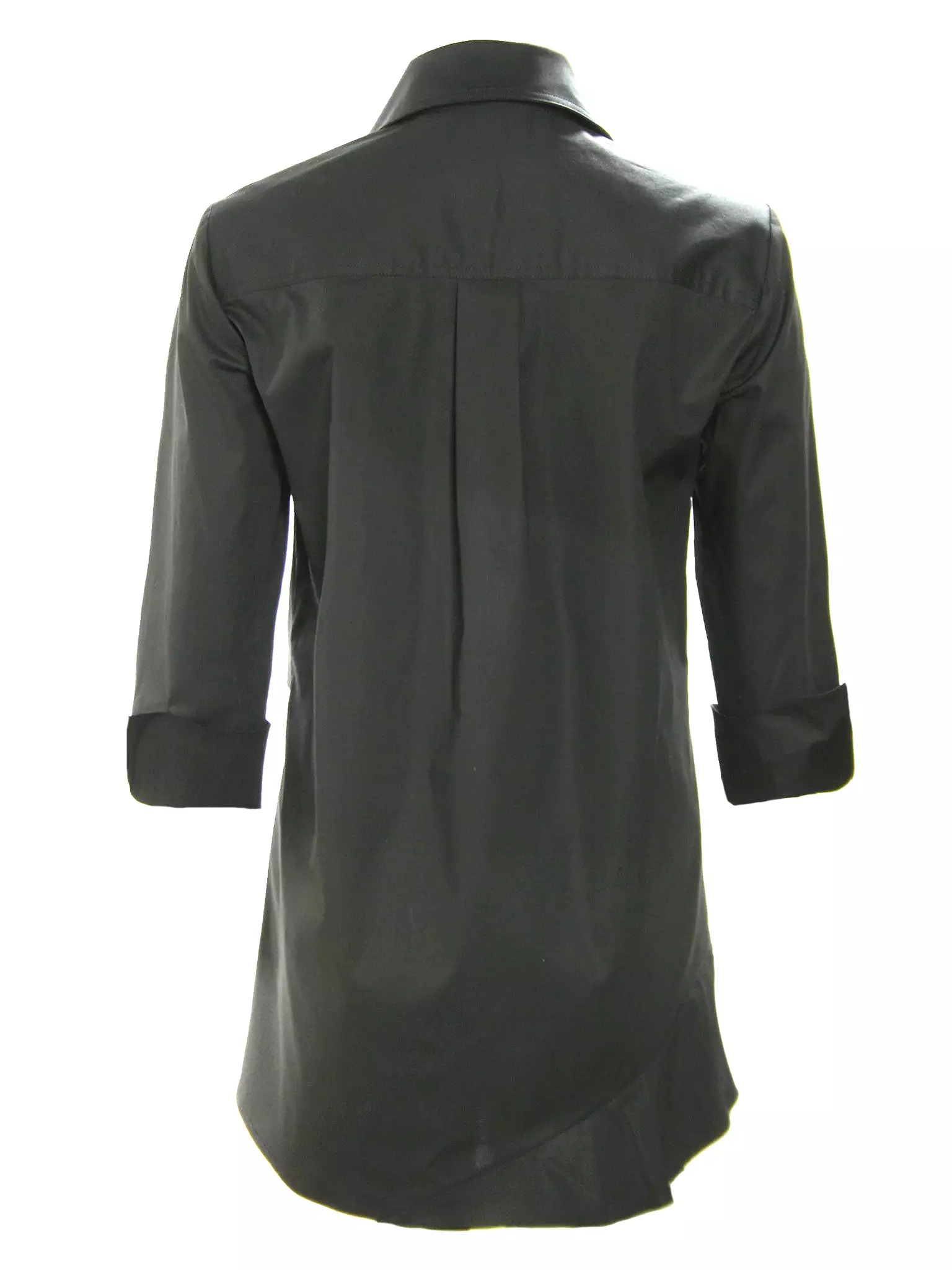 3/4 Sleeve Black Shirt - Cotton/Nylon/Spandex