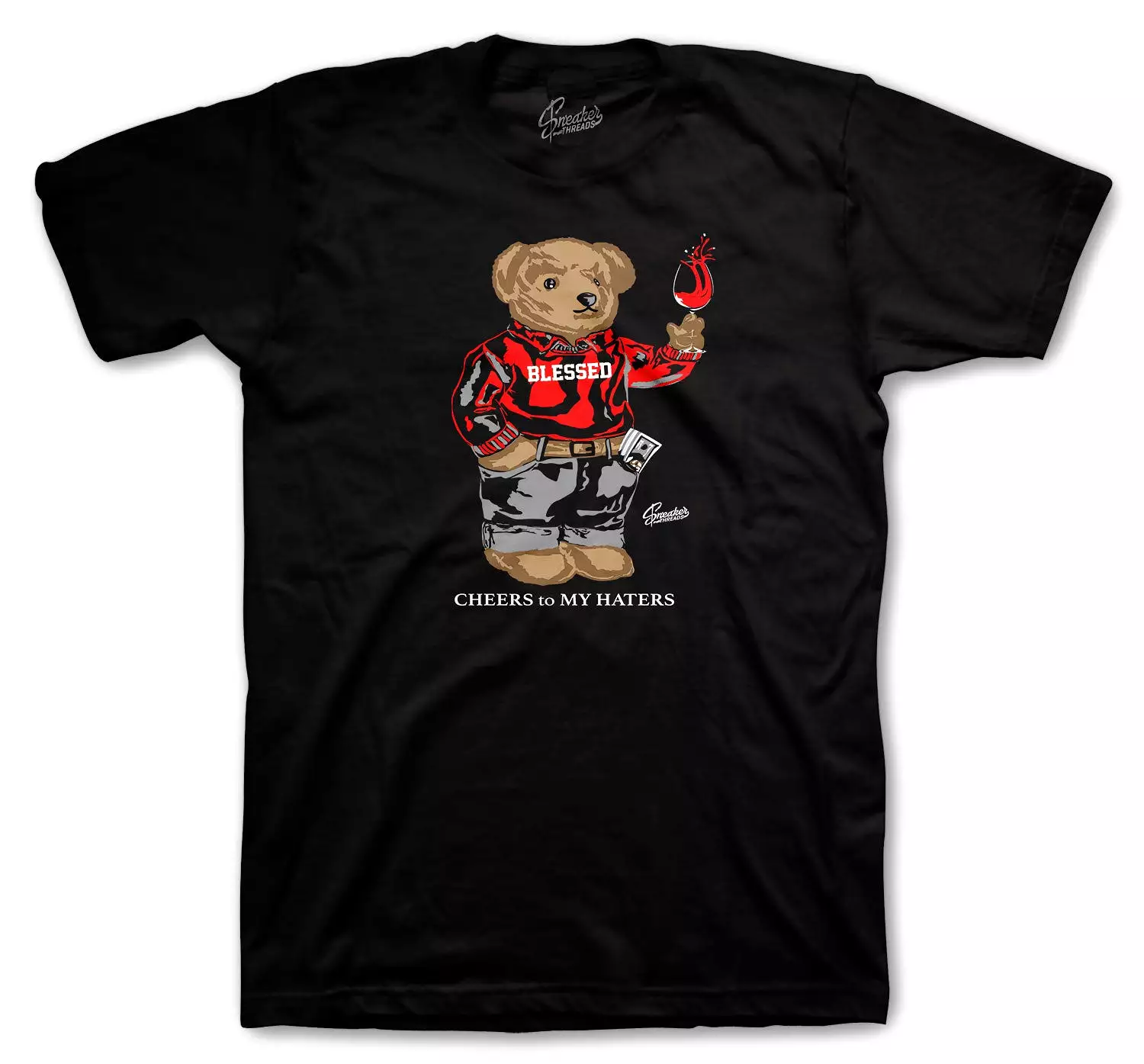 700 Black Shirt, Cheers Bear, Black