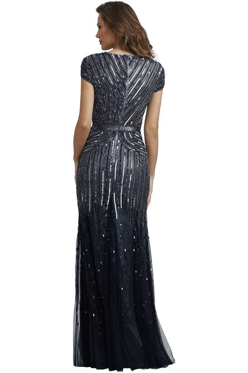 Adrianna Papell Cap Sleeve Sequined Mesh A-Line Gown - Shop Now!