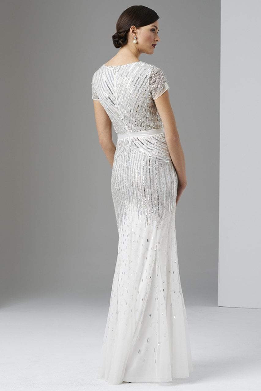 Adrianna Papell Cap Sleeve Sequined Mesh A-Line Gown - Shop Now!