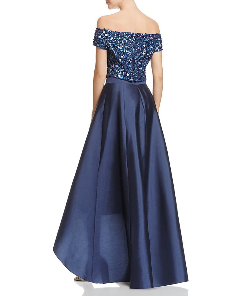 Adrianna Papell Sequined High Low Gown for sale