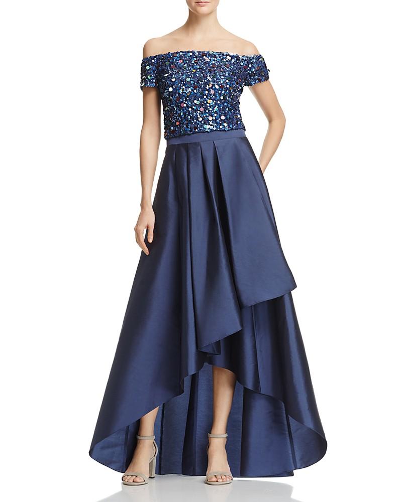 Adrianna Papell Sequined High Low Gown for sale