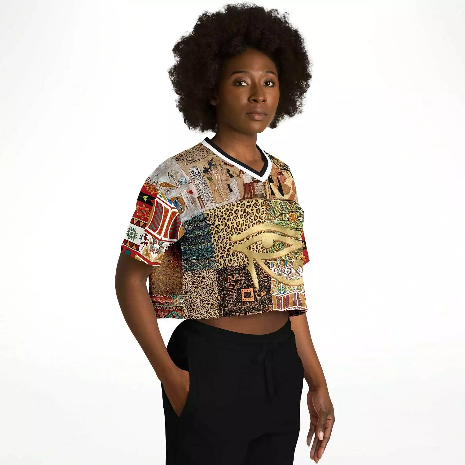 African Print Crop Jersey - Mother Lode.