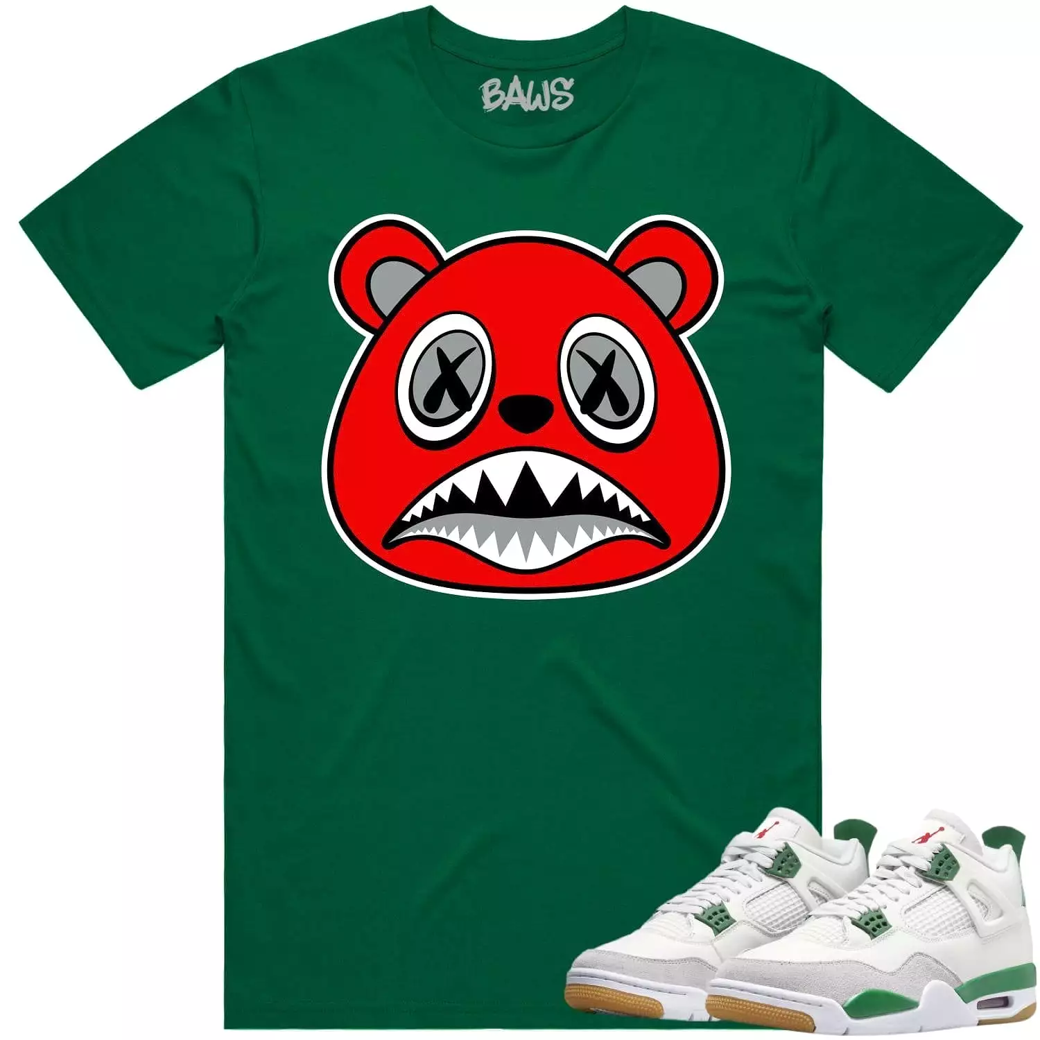 ANGRY BAWS BEAR shirt to match Jordan 4 Pine Green SB 4s