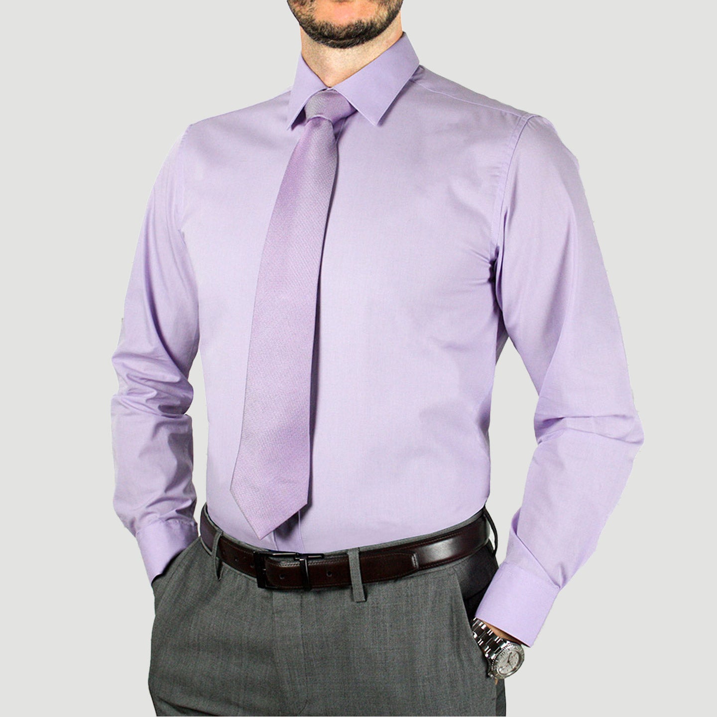 ARTURO Lilac Dress Shirt - Modern Fit, Long Sleeve (Sizes 4X to 6X)