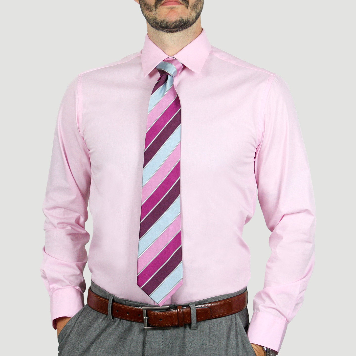 ARTURO Pink Dress Shirt 4X-6X - Modern Fit, Long Sleeve