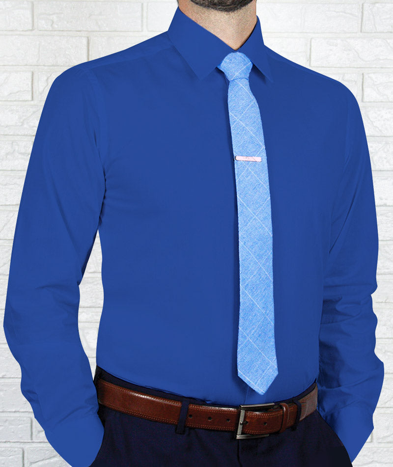 Arturo royal blue slim fit dress shirt