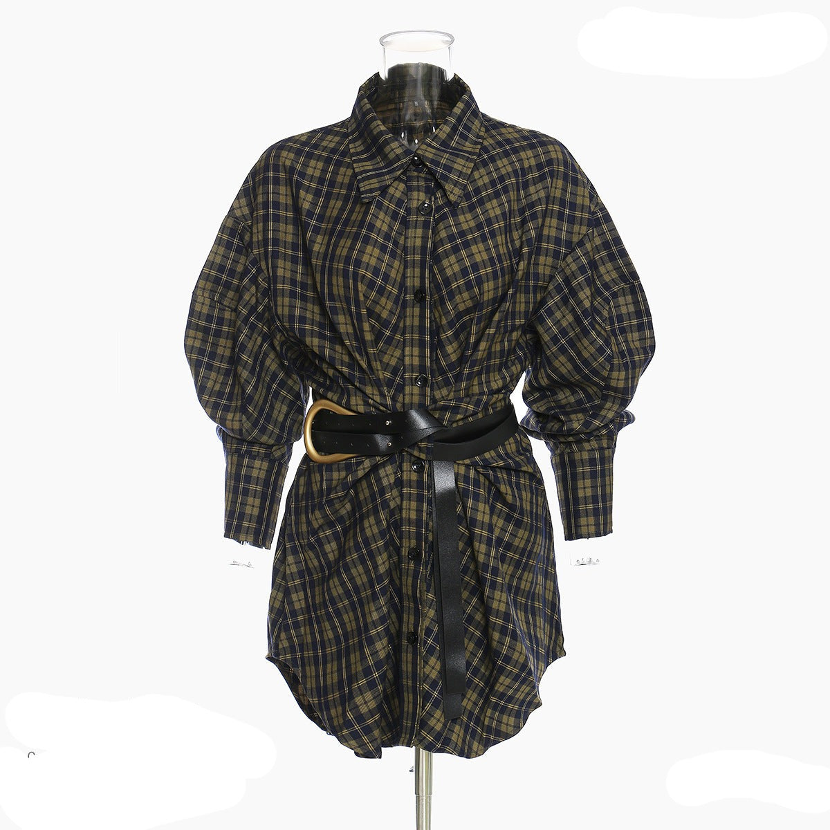 Ashore Plaid Shirt Dress With Belt - Shop Now