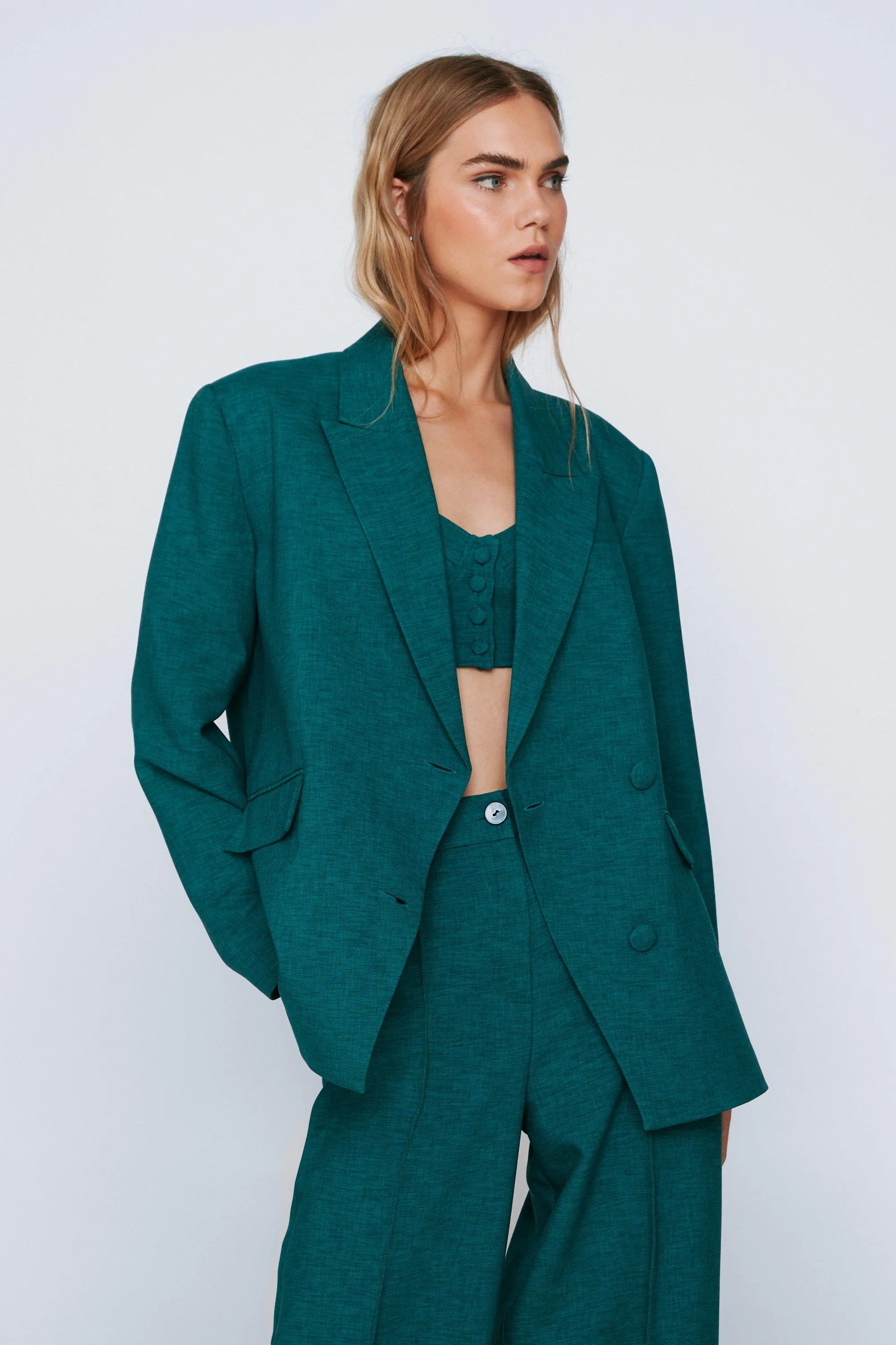 Unbalanced Single Button Blazer