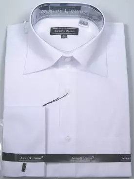 Avanti Uomo French Cuff Dress Shirt DS3816 White - Men's French Cuff Dress Shirt in White