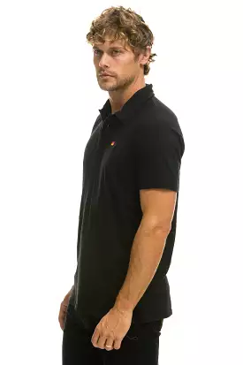 aviator nation black polo shirt