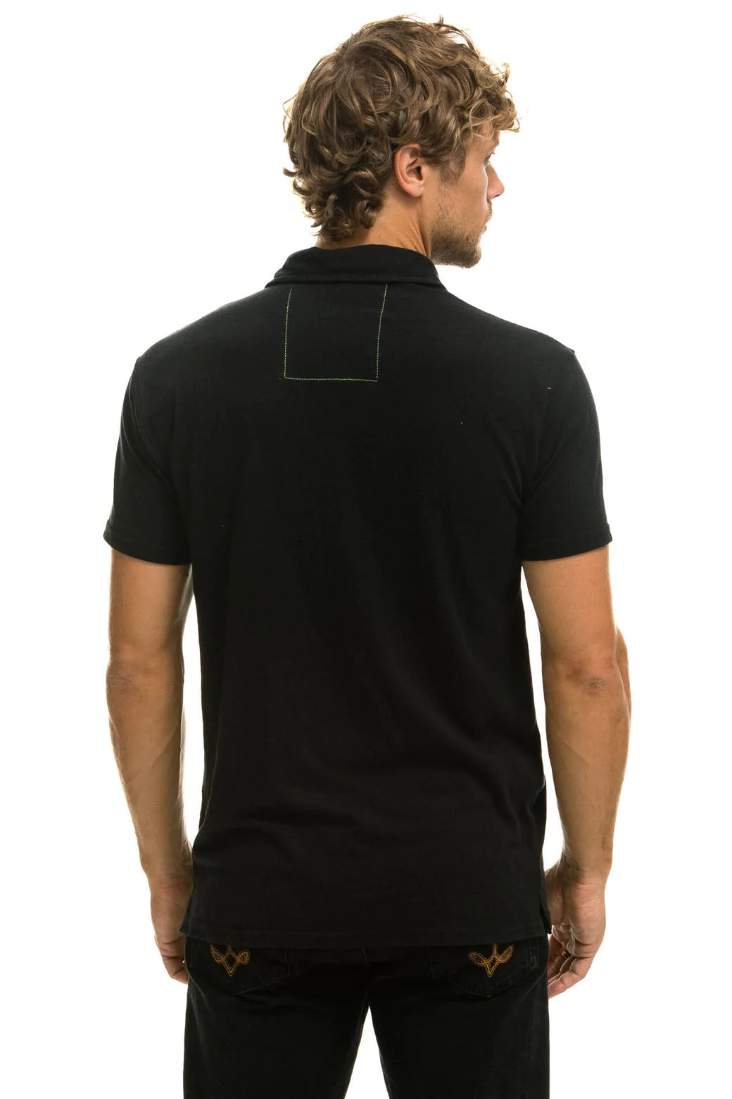 aviator nation black polo shirt