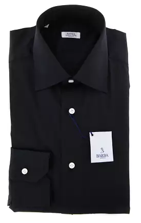 Barba Napoli Black Slim-Fit Shirt