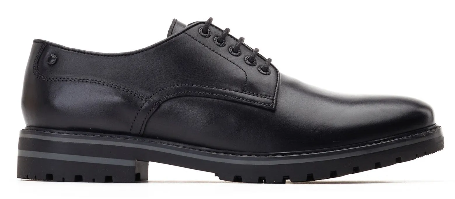 Base London Men's Waxy Leather Derby Shoe