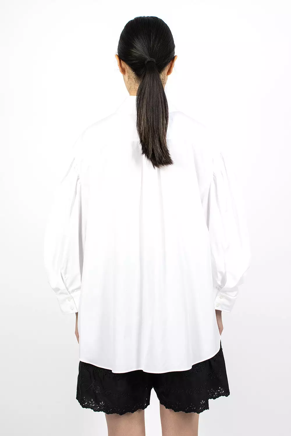 Beaded Sleeve Shirt White/Pearl