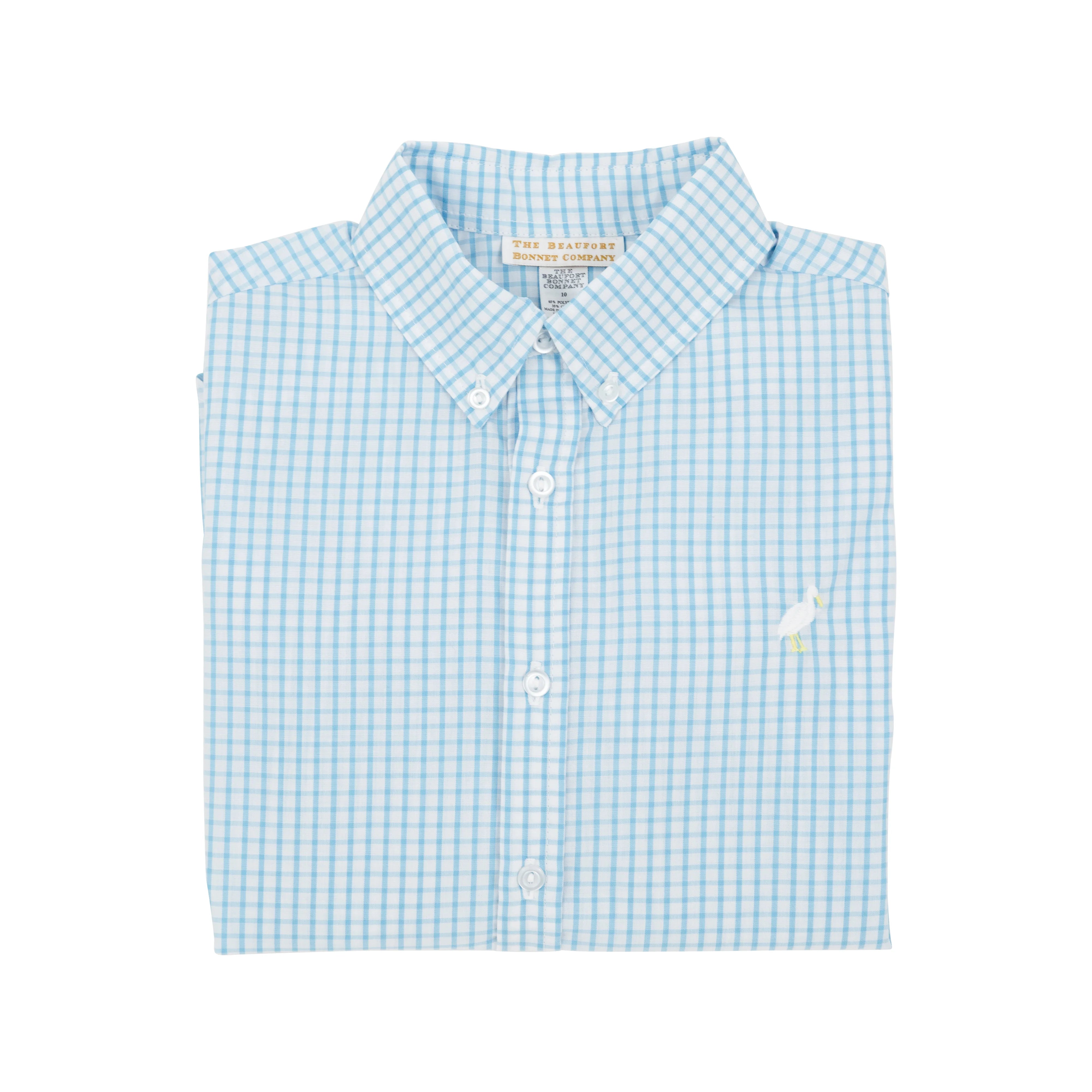 Beaufort Bonnet Company Brookline Blue Windowpane Dean's List Dress Shirt