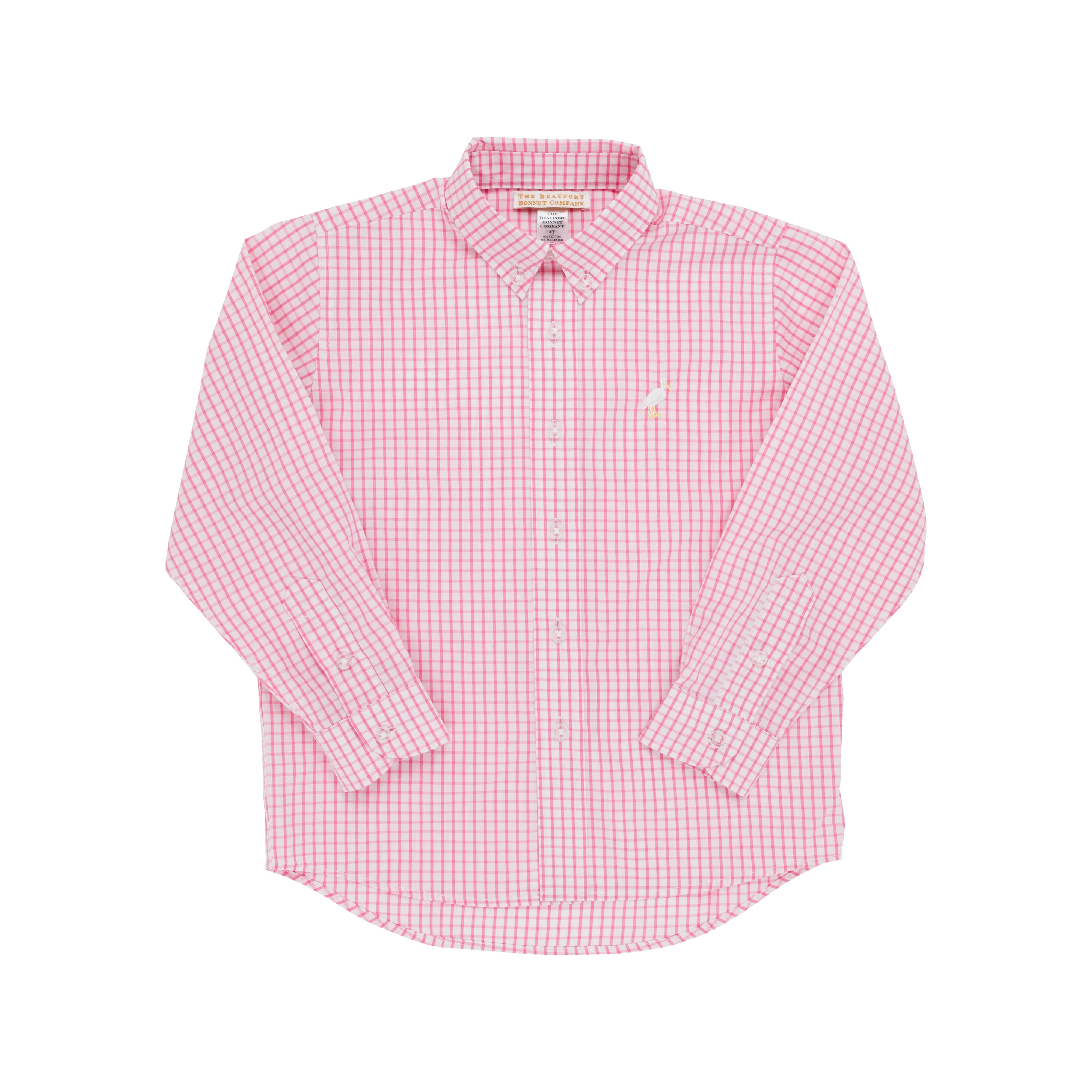 Beaufort Bonnet Hamptons Hot Pink Windowpane Dean's List Dress Shirt