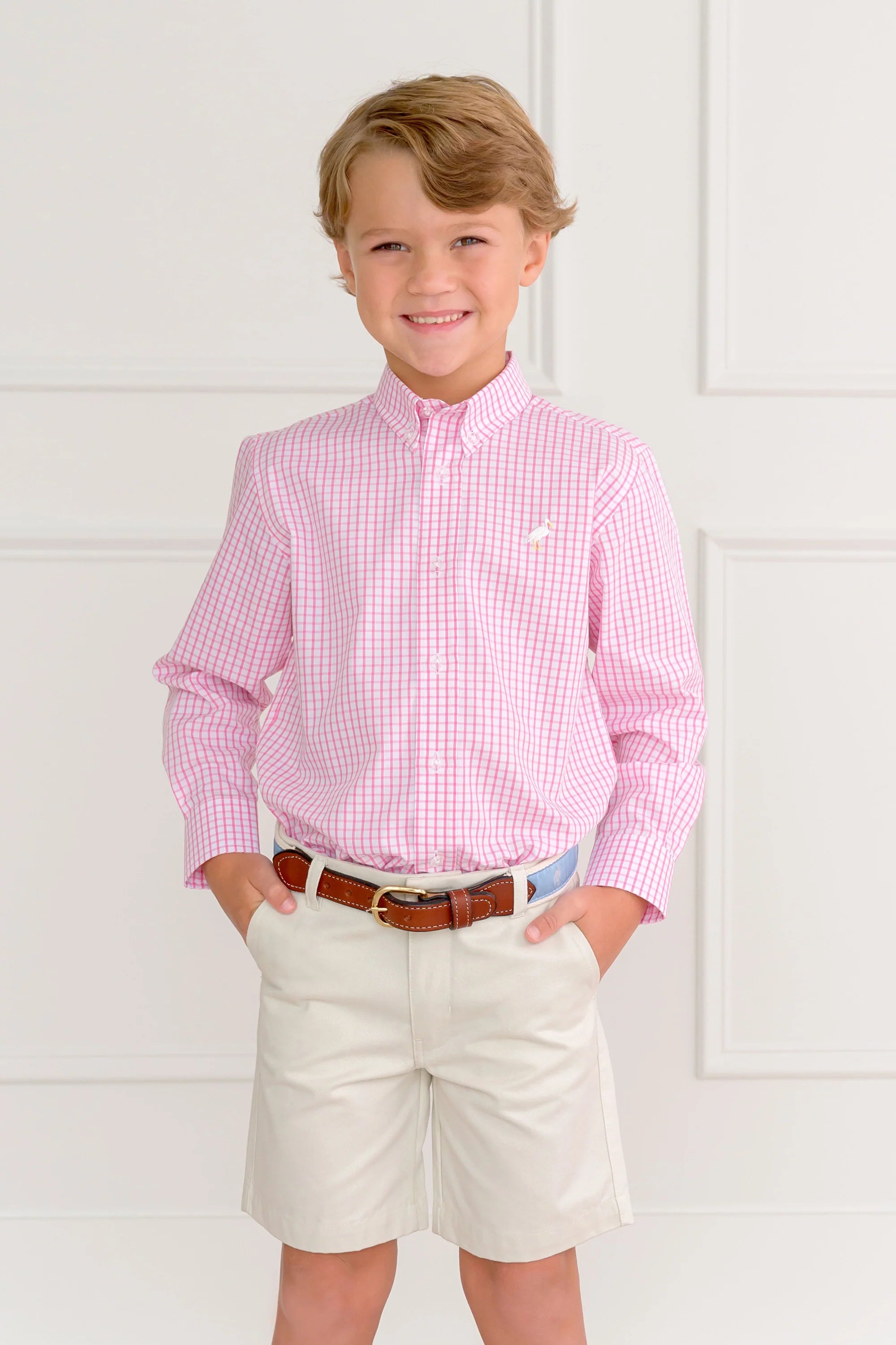 Beaufort Bonnet Hamptons Hot Pink Windowpane Dean's List Dress Shirt