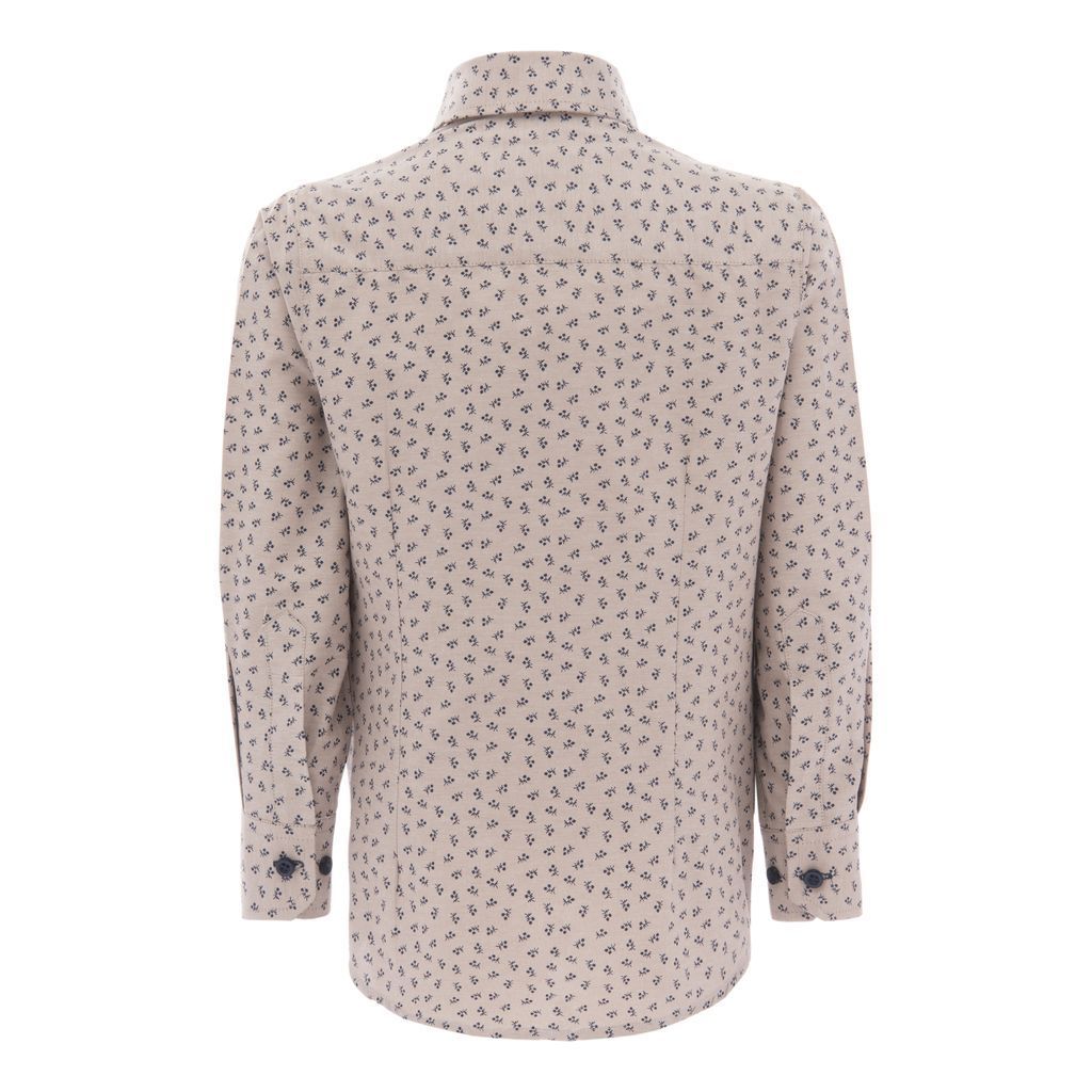 Beige Dandelion Patterned Shirt