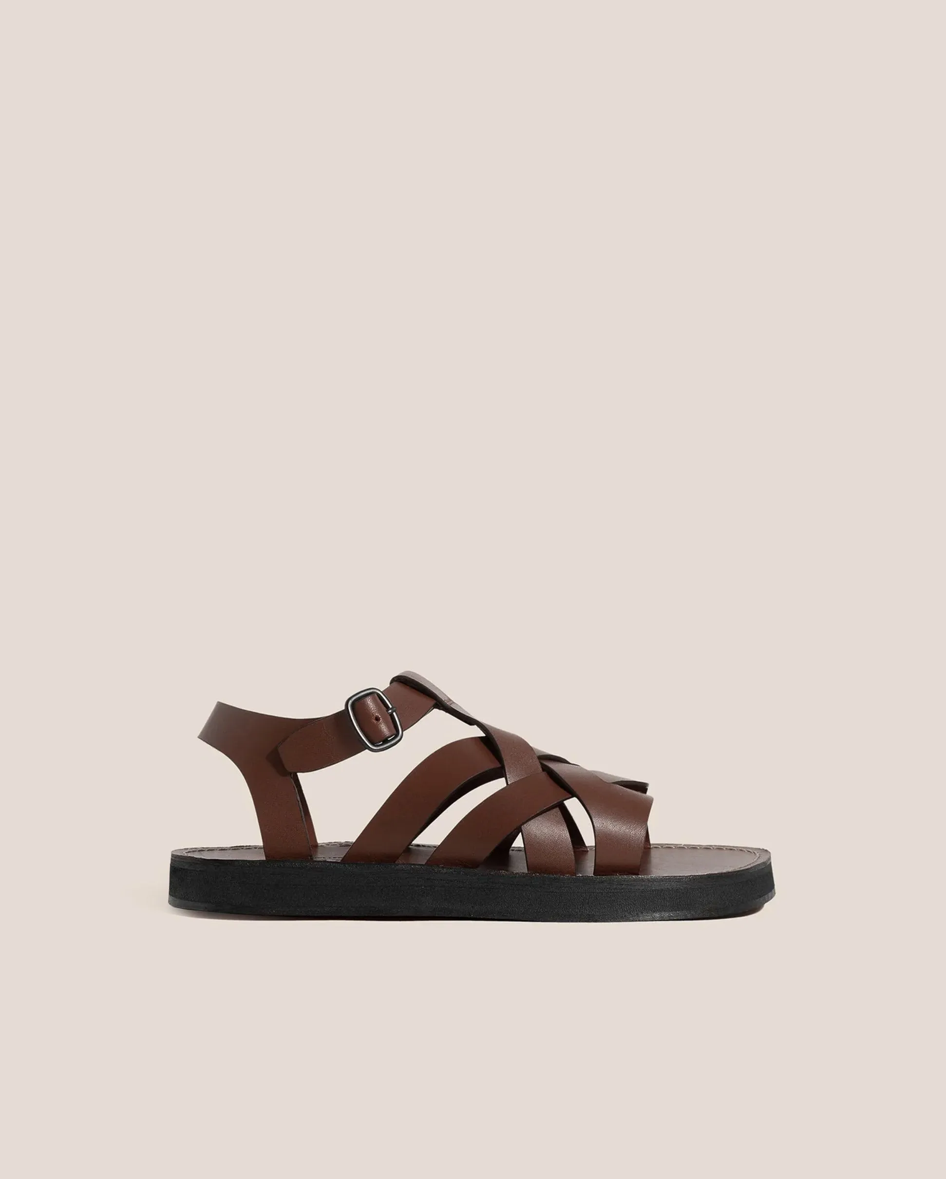 BELTRA FISHERMAN SANDAL / CAPPUCCINO - Women's leather fisherman sandal in cappuccino color