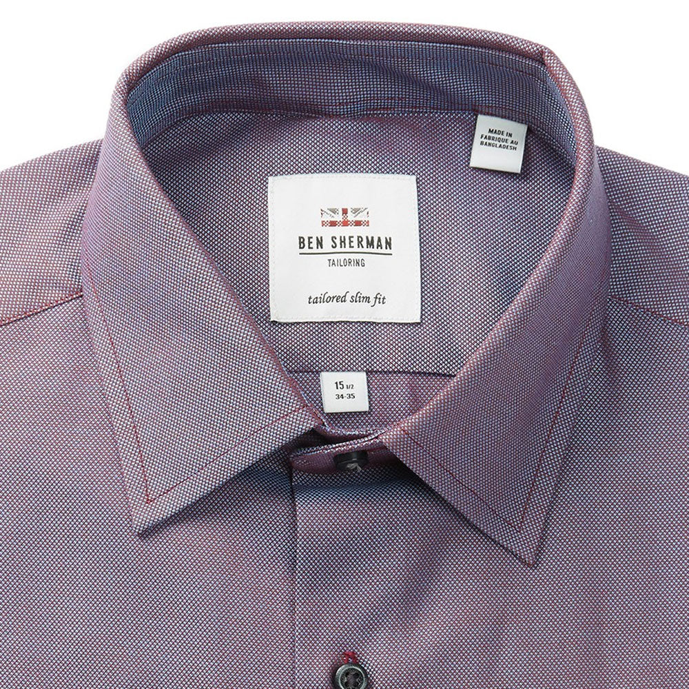 BEN SHERMAN Wine Blue Royal Oxford Shirt