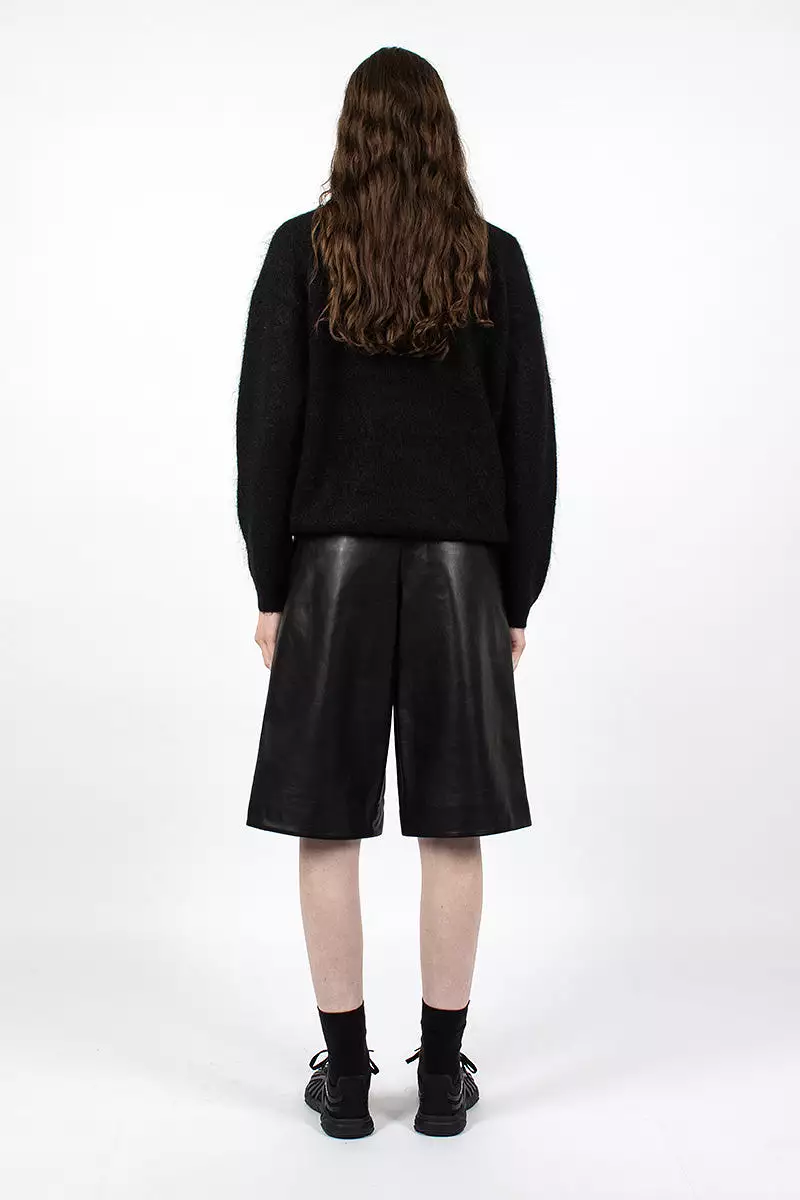 Bermuda Leather Shorts Black