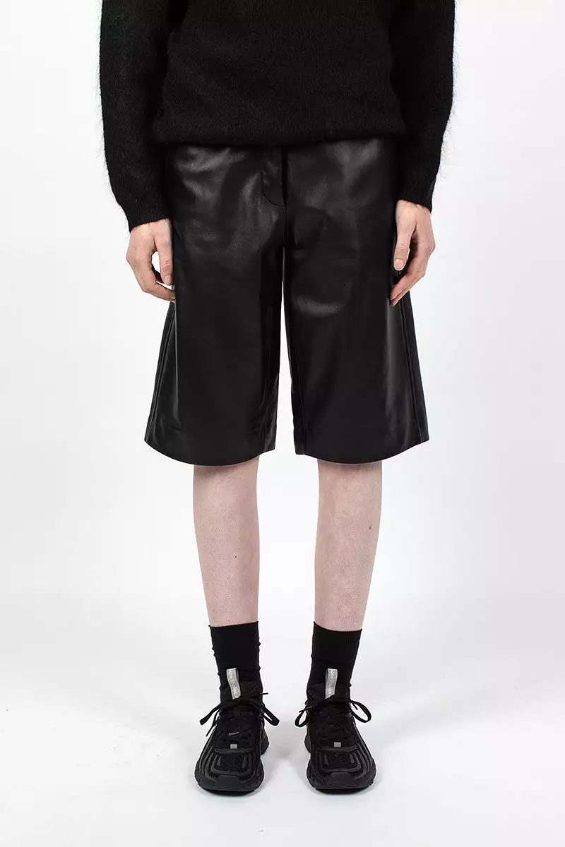 Bermuda Leather Shorts Black