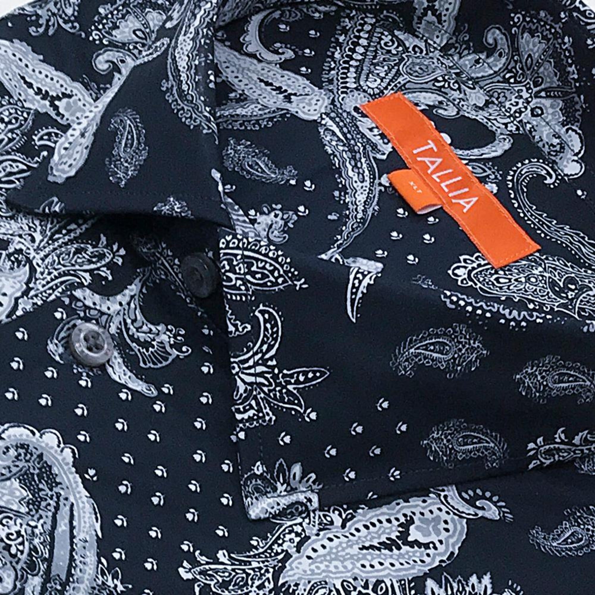 Big and Tall Men's Paisley Dress Shirt - Black - available at TALLIA