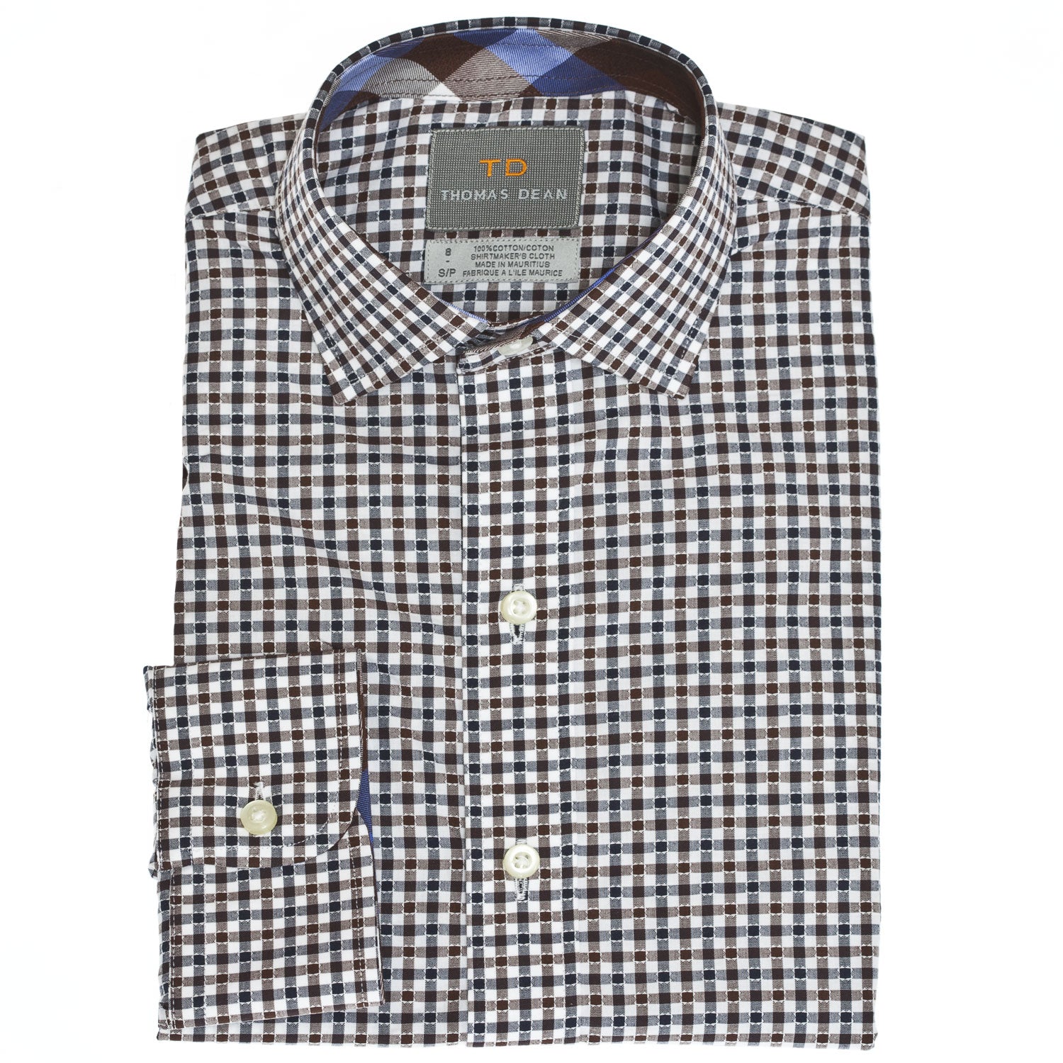 Big Boys Brown Plaid Button Up Shirt