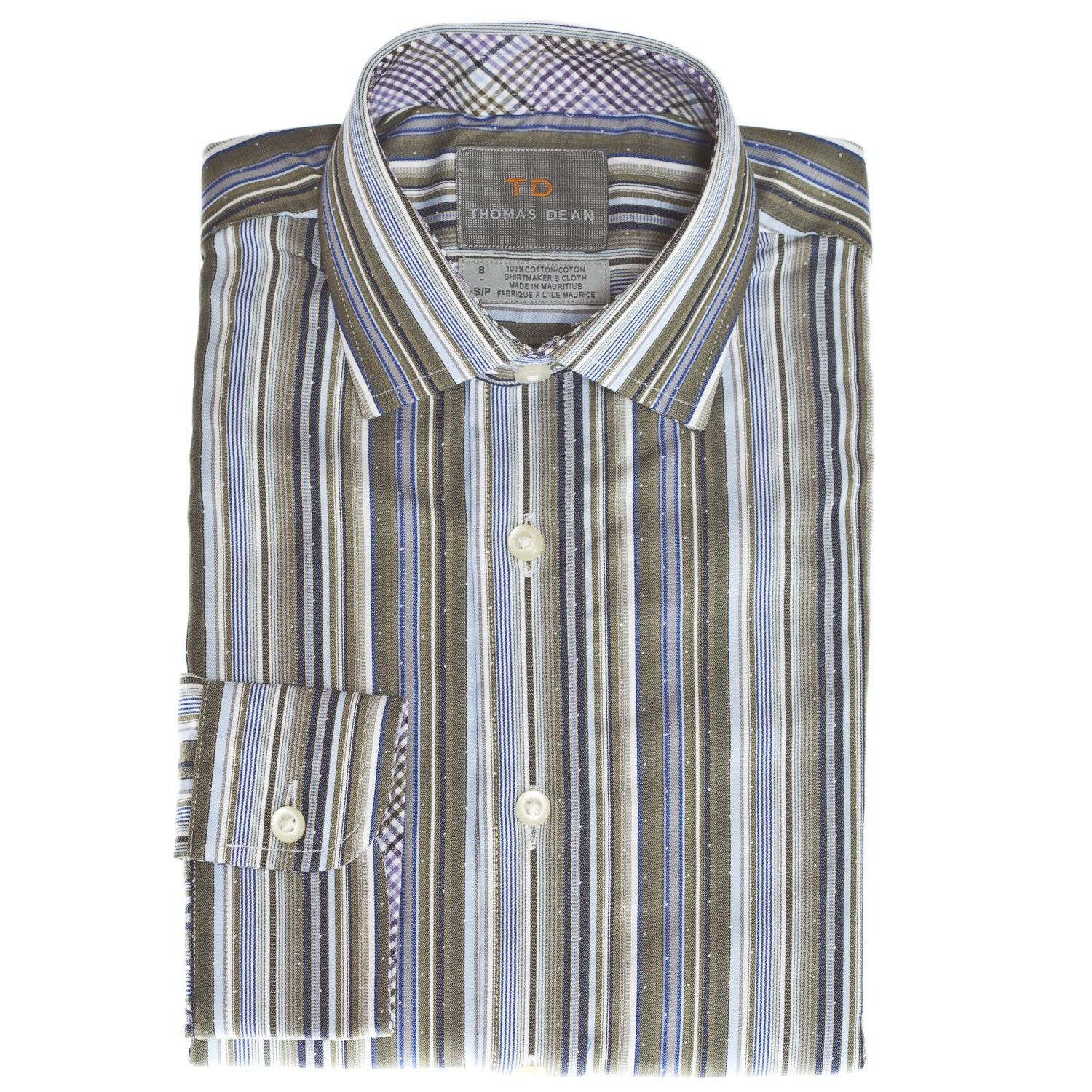 Big Boys Green Striped Shirt