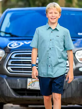 Big Boys Short Sleeve Shirt - Cali Blue Heather