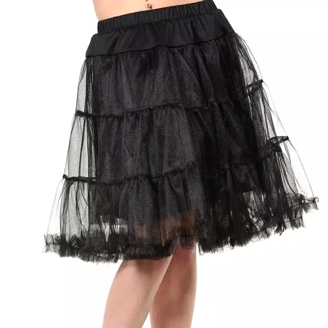 Black 50s vintage rockabilly petticoat skirt