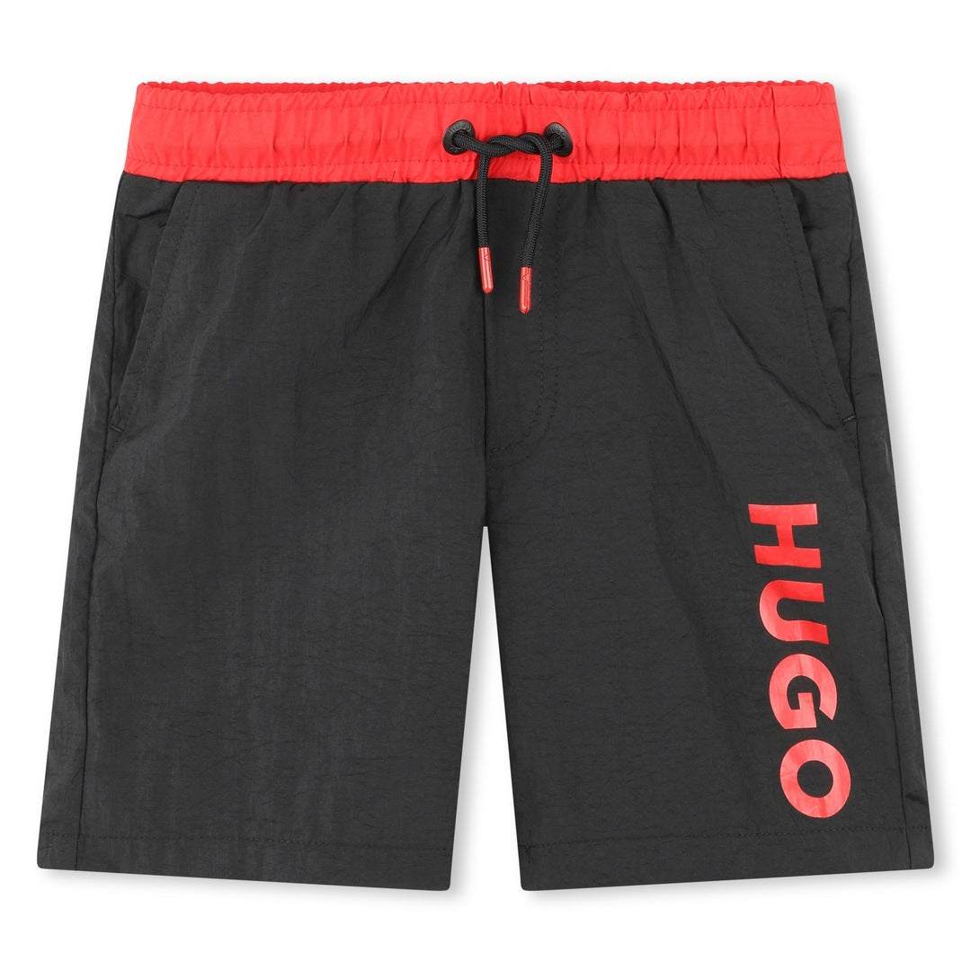 Black and red swimming trunks