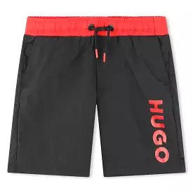 Black and red swimming trunks