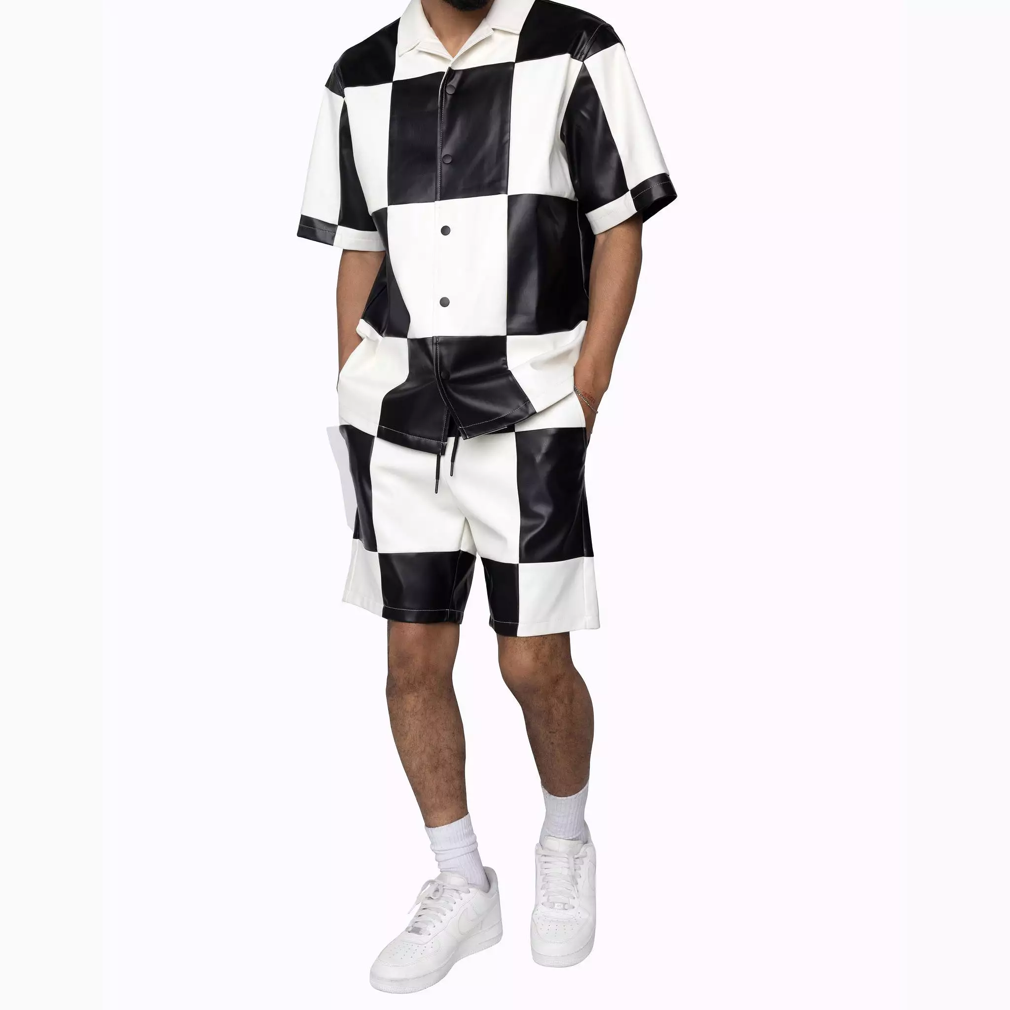 Black and white checker shorts