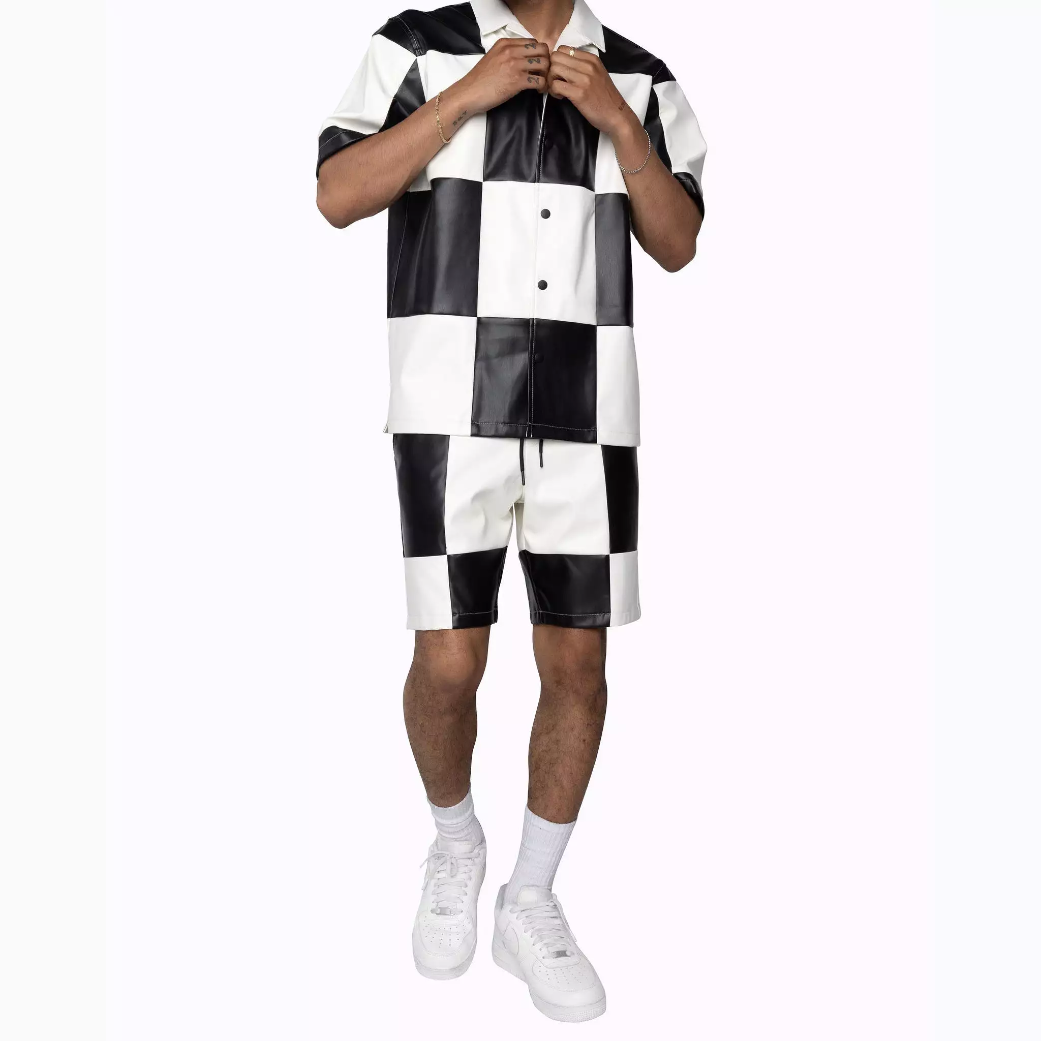 Black and white checker shorts