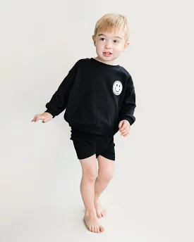 Black Biker Shorts Set