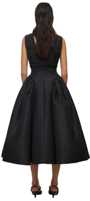 Black Midi Dress with Bow