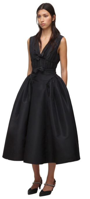 Black Midi Dress with Bow