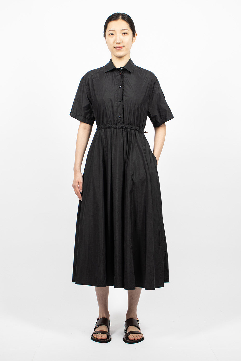 Black Poplin Shirt Dress.