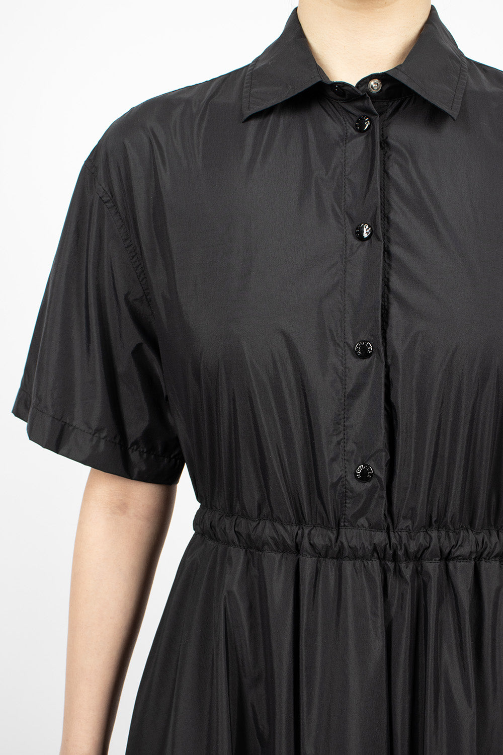 Black Poplin Shirt Dress.